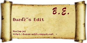 Buzás Edit névjegykártya